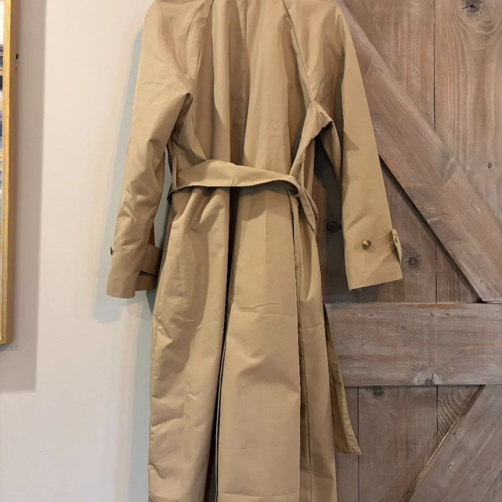 GAP Classic Trench Coat Petite Large NWT | Khaki Belted Long Coat - Picture 4 of 7
